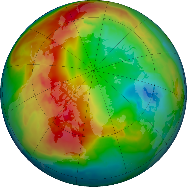 Arctic ozone map for 06 February 2016